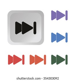 Skip Forward media control button icon set  vector illustration 