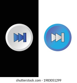 Skip Forward media control icon button. a button next track, fast-forward button, vector, rewind button. rewind. Modern design flat style icon.