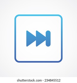 Skip Forward media control icon button. Vector illustration for web, site, mobile application. Simple flat metro design style