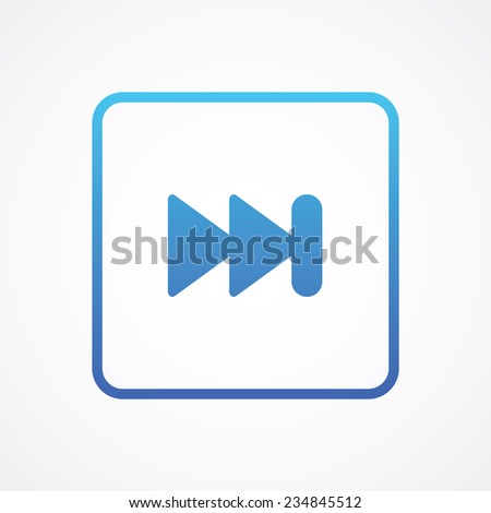 Skip Forward media control icon button. Vector illustration for web, site, mobile application. Simple flat metro design style