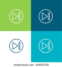 Skip green and blue material color minimal icon or logo design