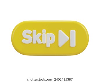 skip icon 3d render isolated background