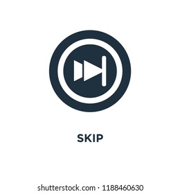 Skip icon. Black filled vector illustration. Skip symbol on white background. Can be used in web and mobile.