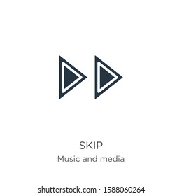 Skip icon vector. Trendy flat skip icon from music and media collection isolated on white background. Vector illustration can be used for web and mobile graphic design, logo, eps10