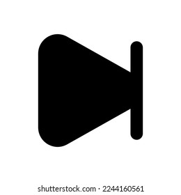 Überspringen Sie die nächste Schaltfläche schwarze Glyphe ui Symbol. Musik-Player-Bar. Multimedia-Dateien spielen. Design der Benutzeroberfläche. Silhouette-Symbol auf weißem Raum. Solides Piktogramm für Web, mobil. Einzelne Vektorgrafik