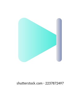 Skip next button flat gradient color ui icon. Music player bar. Playing multimedia file. Progress bar. Simple filled pictogram. GUI, UX design for mobile application. Vector isolated RGB illustration