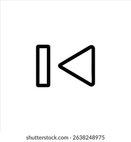 A 'skip to next' media button, showing a right-pointing triangle and a vertical bar. For navigating chapters or tracks. Isolated on a white background.
