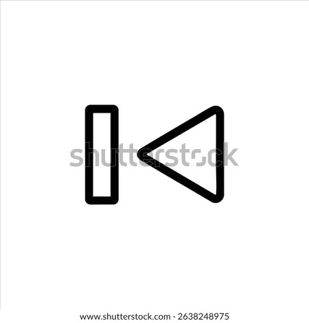 A 'skip to next' media button, showing a right-pointing triangle and a vertical bar. For navigating chapters or tracks. Isolated on a white background.