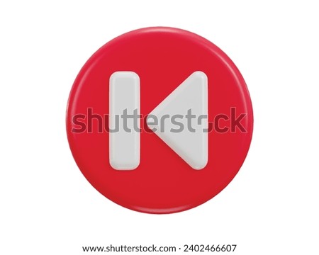 skip, previous music player button 3d vector icon