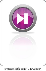 skip purple circle glossy web icon on white background
