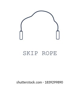Skip rope icon on white background. Vector illustration in flat design. 
