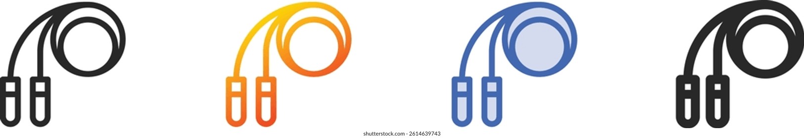 skip rope icon.Thin Linear, Gradient, Blue Stroke and bold Style Design Isolated On White Background