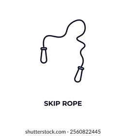 skip rope outline icon. Linear vector from gym concept. Thin line skip rope icon isolated on white background