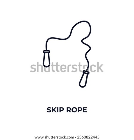 skip rope outline icon. Linear vector from gym concept. Thin line skip rope icon isolated on white background