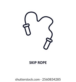 skip rope outline icon.  Thin line icon from gym and fitness collection. Editable vector isolated on white background