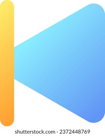 Skip to start pixel perfect flat gradient color ui icon. Multimedia player control. Move back. Simple filled pictogram. GUI, UX design for mobile application. Vector isolated RGB illustration