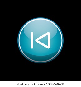 Skip to the start or previous blue circle button icon symbol background texture. Vector illustration.
