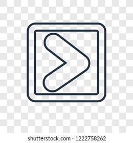 Skip Track concept vector linear icon isolated on transparent background, Skip Track concept transparency concept in outline style