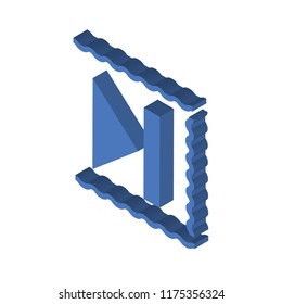 Skip Track isometric left top view 3D icon