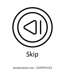 Omitir ilustración de diseño de iconos de contorno vectorial. Símbolo de streaming en línea sobre archivo EPS 10 de fondo blanco