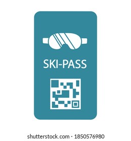 Ski-pass. Ski Lift Ticket. Flat Vector Illustration