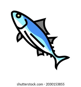 skipjack tuna color icon vector. skipjack tuna sign. isolated symbol illustration