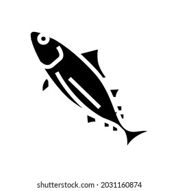 skipjack tuna glyph icon vector. skipjack tuna sign. isolated contour symbol black illustration