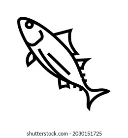 skipjack tuna line icon vector. skipjack tuna sign. isolated contour symbol black illustration