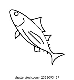 skipjack tuna line icon vector. skipjack tuna sign. isolated contour symbol black illustration