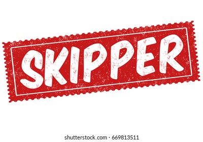 Skipper sign or stamp on white background, vector illustration