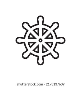 skipper steering wheel icon, modern line design for app or web.