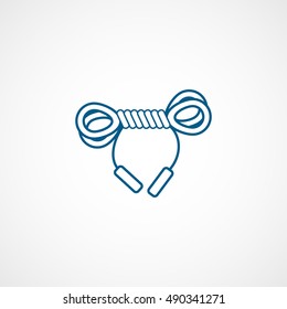 Skipping Rope Blue Line Icon On White Background