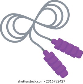 Skipping rope concept, jump rope vector color icon design, Fitness and Wellness symbol, Workout and Weightlifting sign, Personal training equipment stock illustration