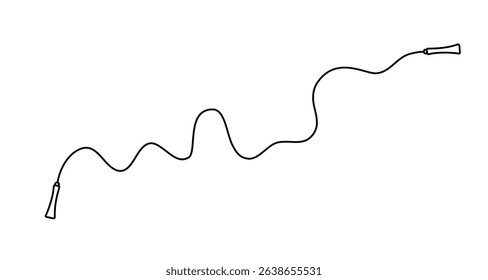 Skipping rope with curved handles and a flexible cord simple outline vector illustration, for fitness, exercise, sports-themed designs, icons, workout guides, and health-related creative projects