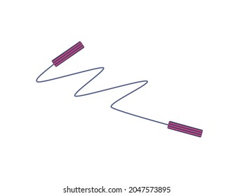 Skipping rope, drawn in flat style. Vector illustration isolated on a white background. For a fitness blog, stickers.