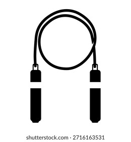 Icono de Vector negro del equipo del ejercicio de la cuerda que salta