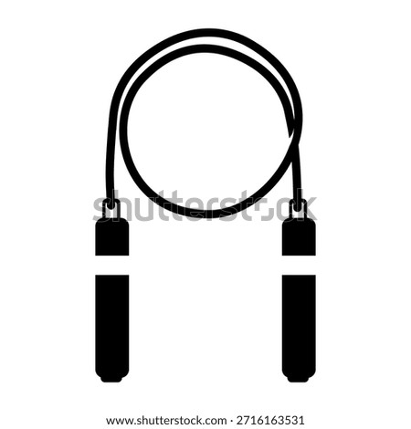 Skipping Rope Exercise Equipment Black Vector Icon