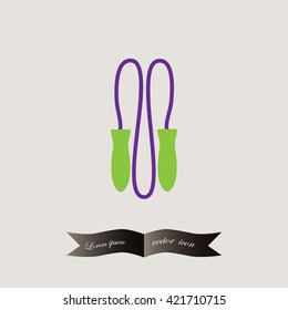Skipping rope, flat icon