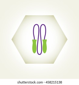 Skipping rope, flat icon