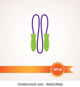Skipping rope, flat icon