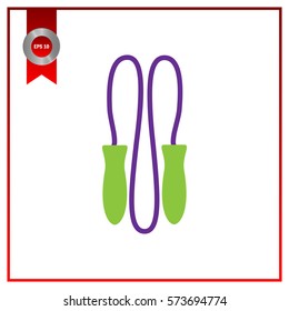 Skipping rope, flat icon
