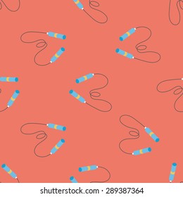 Skipping rope flat icon, eps10 seamless pattern background