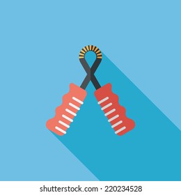 Skipping rope flat icon with long shadow, eps10