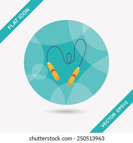 Skipping rope flat icon with long shadow, eps10