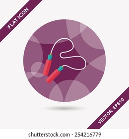 Skipping rope flat icon with long shadow
