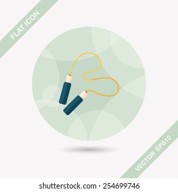 Skipping rope flat icon with long shadow