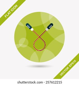 Skipping rope flat icon with long shadow