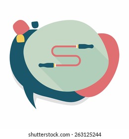 Skipping rope flat icon with long shadow