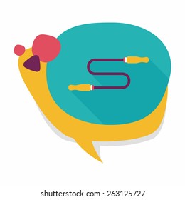Skipping rope flat icon with long shadow
