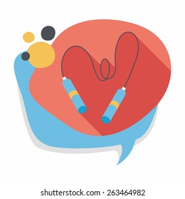 Skipping rope flat icon with long shadow, eps10